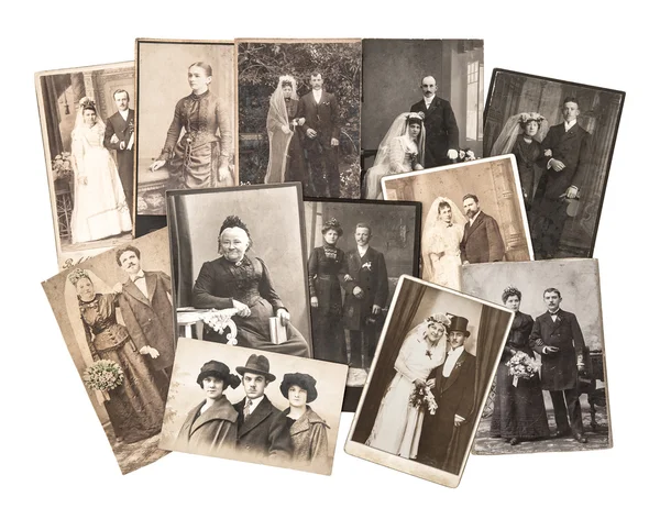 Vintage-Familien- und Hochzeitsfotos. Nostalgisch-sentimentales Bild — Stockfoto