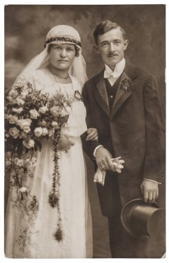 Düğün fotoğraf. Sadece evli çift. Nostaljik resim
