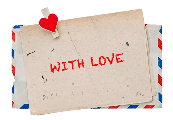 Envelope de correio aéreo vintage. retro post carta de amor — Fotografia de Stock