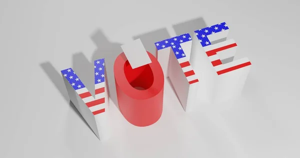 vote elections of the President. word vote is an American flag symbol. 3D illustration