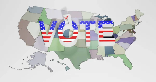 Votar Nas Eleições Presidente Voto Palavra Símbolo Bandeira Americana Ilustração — Fotografia de Stock