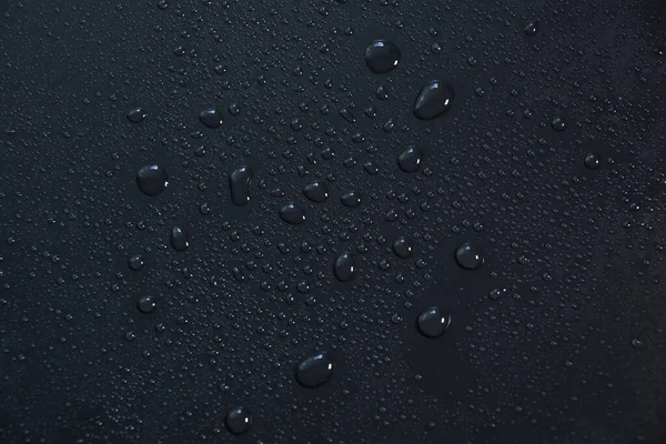 Gotas Água Sobre Fundo Preto Abstrato Textura Fundo — Fotografia de Stock