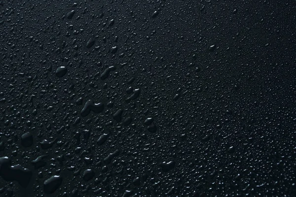 Water Drops Black Background Abstract Texture Background — Stock Photo, Image