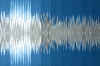 bir ses dalgası şeklinde müzik arkaplanı. Mavi renk. Tasarımcı, kapak, web başlığı sayfa şablonları.