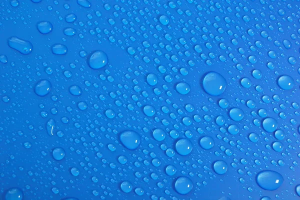 Gotas Água Textura Fundo Azul — Fotografia de Stock