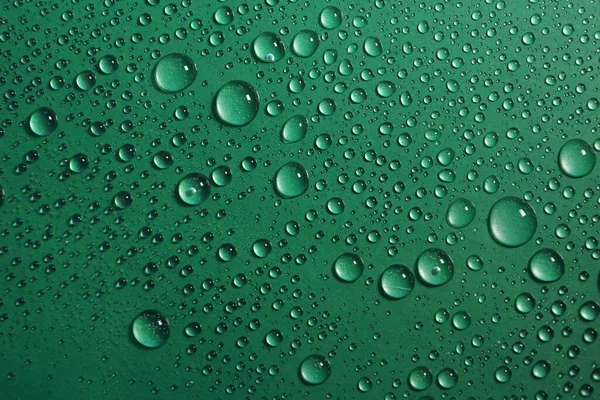 Gotas Água Textura Fundo Verde — Fotografia de Stock