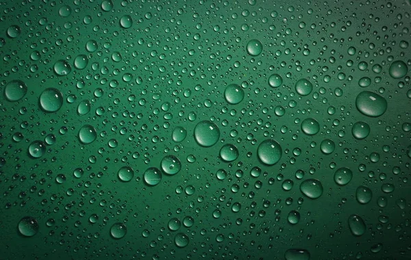 Gotas Água Textura Fundo Verde — Fotografia de Stock