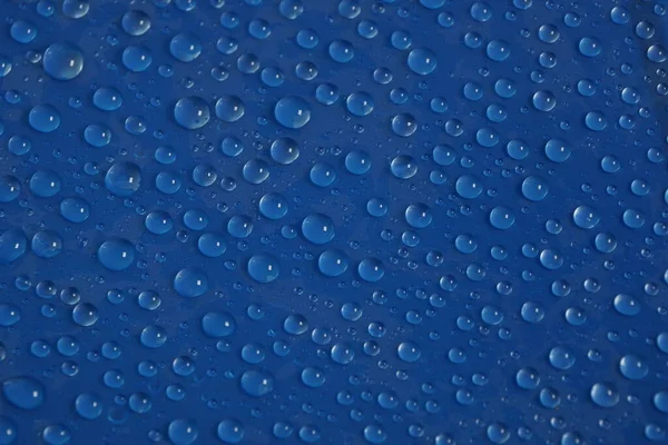 Gotas Água Textura Fundo Azul — Fotografia de Stock