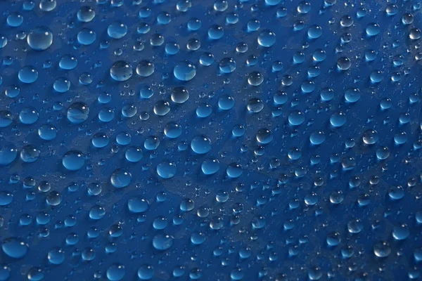 Vízcseppek Kék Háttér Textúra — Stock Fotó