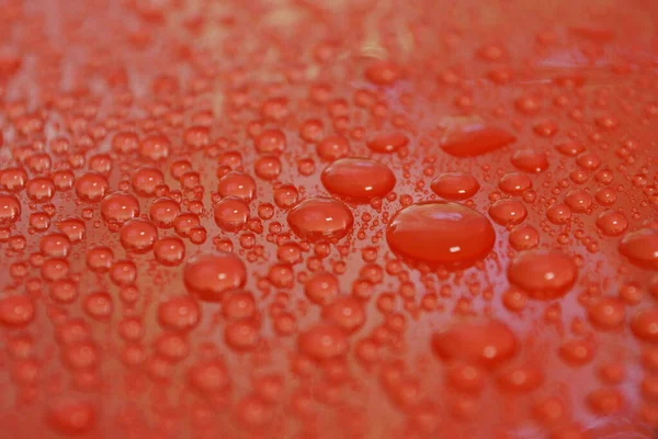 Gotas Água Textura Fundo Vermelho — Fotografia de Stock