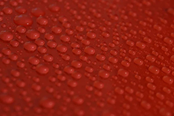 Kapky Vody Červeném Pozadí Textury — Stock fotografie