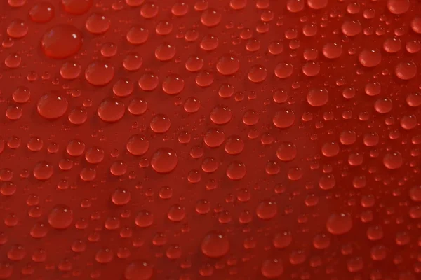 Gotas Água Textura Fundo Vermelho — Fotografia de Stock