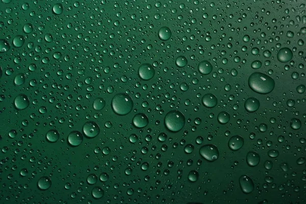 Gotas Água Textura Fundo Verde — Fotografia de Stock