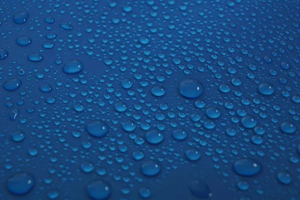 Gotas Água Textura Fundo Azul — Fotografia de Stock