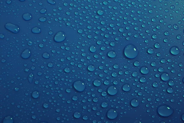Gocce Acqua Sfondo Blu Texture — Foto Stock