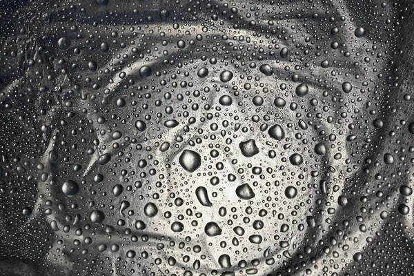 Water Drops Metal Surface Texture Background Shiny Metal Surface — Stock Photo, Image