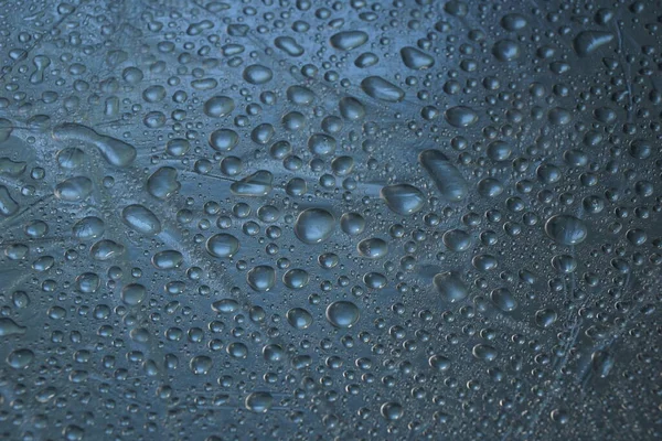 Wassertropfen Auf Metalloberfläche Textur Hintergrund Glänzende Metalloberfläche — Stockfoto