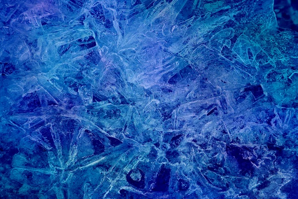 Texture Background Fabulous Blue Ice Crystals Frozen Water River New — Stock Photo, Image