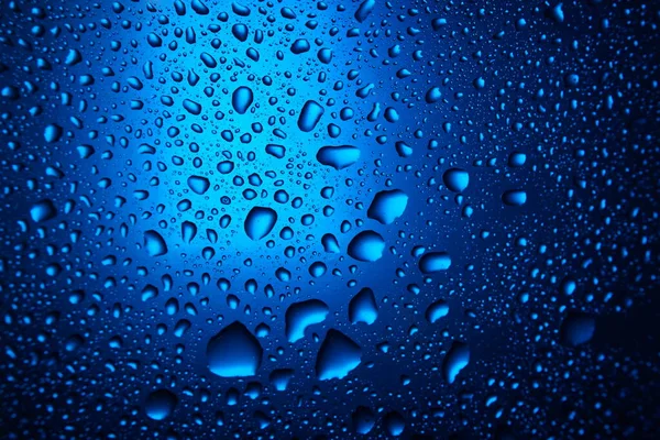 Abstrakt Vatten Droppe Blått Ljus Plats Bakgrund Närbild — Stockfoto
