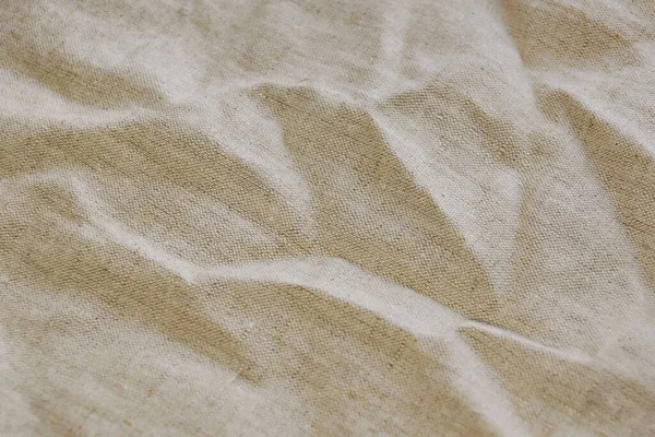 Texture Dark Beige Canvas Crumpled Folds Waves — Stock Photo, Image