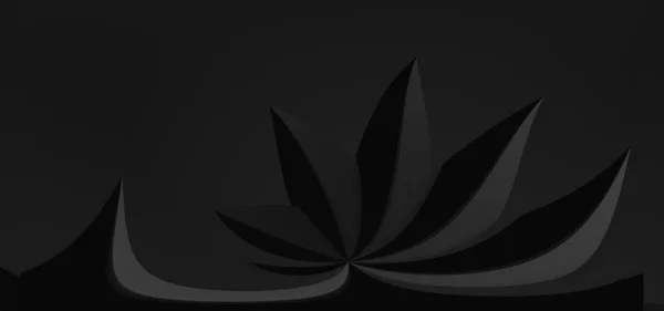 Абстрактні Чорні Фонові Рослини Залишають Геометрію Простою Формою — стокове фото