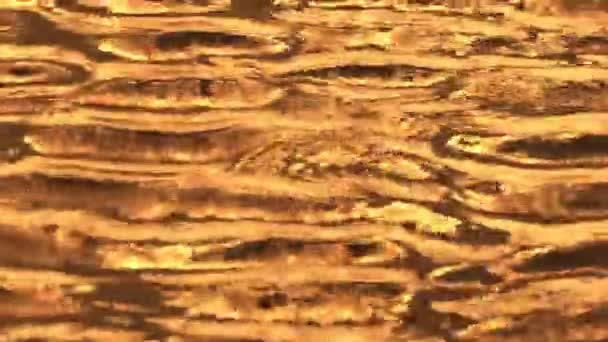 Golden Brillant Vagues Fond Surface Eau — Video