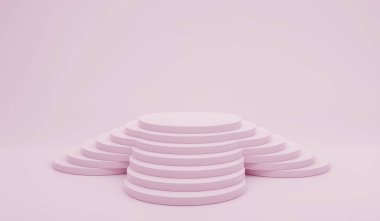 Soyut arka plan pembe rengi. Ürün markalaşması için minimum stil. Ürün sunumu için podyum. Boş alanla sahneyi düzenle. 3d hazırlayıcı