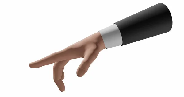 Human Hand Pointing Finger Business Man Suit White Shirt Render — Stock Photo, Image