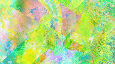 Soyut arka plan parlak yaz mevsimi yeşil mavi boya lekeleri dijital resim lekeleri