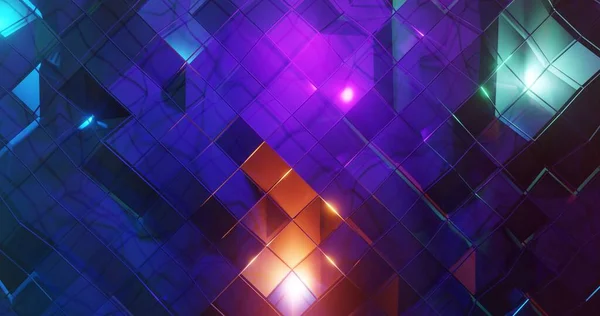 아름다운 추상적 현대의 다각형에 그림파란 보라색을 그린다 유리로 현대식 — 스톡 사진