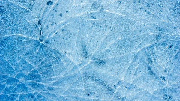 Hermosa Textura Hielo Con Grietas Charco Congelado Asfalto Para Texturización — Foto de Stock