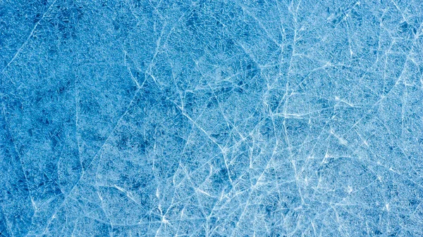 Beautiful Ice Texture Cracks Frozen Puddle Asphalt Texturing Design Beautiful — Stock Photo, Image