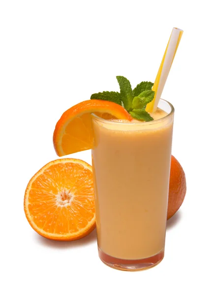 Batido de naranja aislado — Foto de Stock