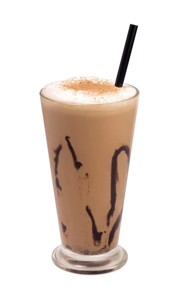 Glas Kaffee frappe isoliert — Stockfoto