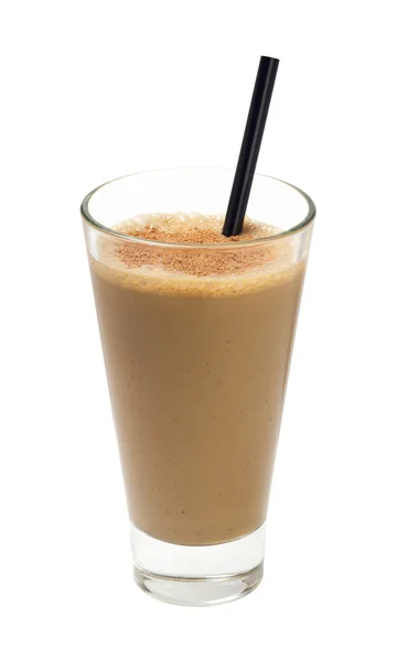 Batido de chocolate de vidrio aislado —  Fotos de Stock