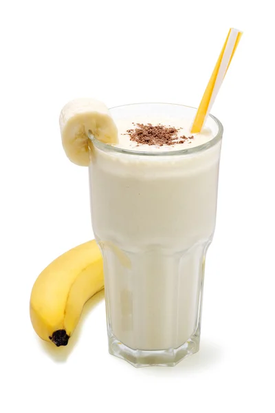 Banaan chocolade smoothie geïsoleerd — Stockfoto