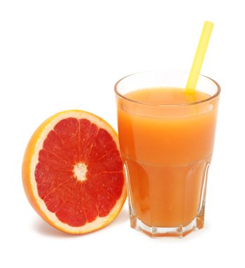 bardak taze preslenmiş greyfurt suyu izole