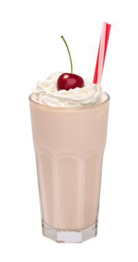 kiraz milkshake izole krem şanti ile