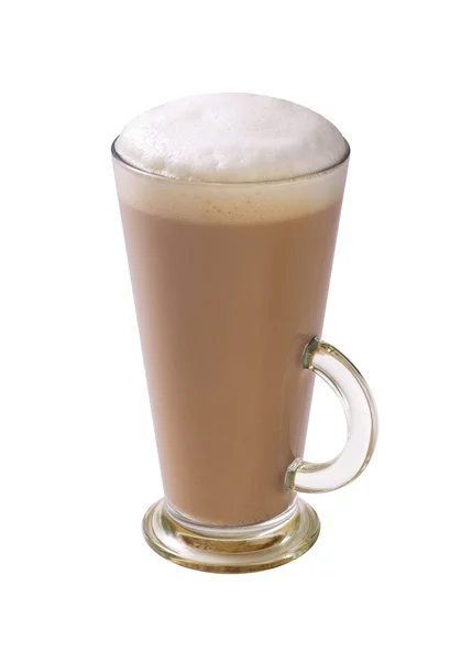 Fehér alapon latte pohár — Stock Fotó