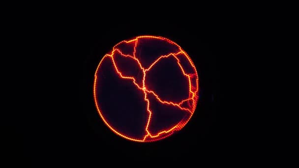抽象科学の背景と目的、電気照明。赤い稲妻 — ストック動画