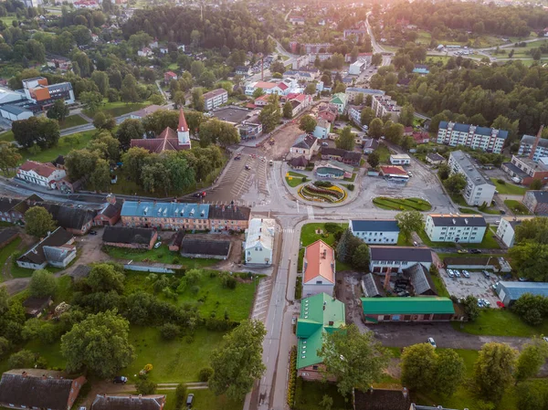 Green City Concept Harmonie Přírodního Městského Prostředí Fotografie Drone Royalty Free Stock Obrázky