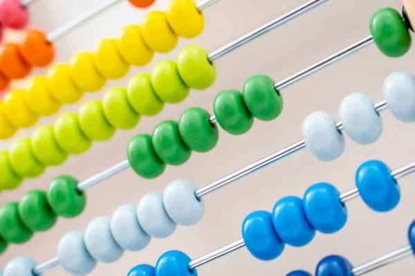 Colorful Abacus Close Up, Concept of Finances and Business. Arithmetical and Mathematical Tool in Finances