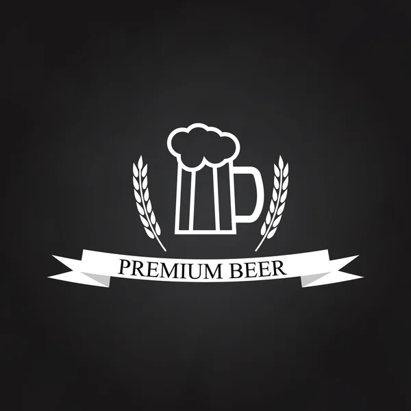 Bicchiere di logo della birra sulla lavagna . — Vettoriale Stock