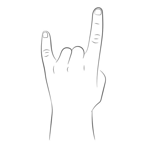 Un gesto de rock. Ilustración vectorial  . — Vector de stock