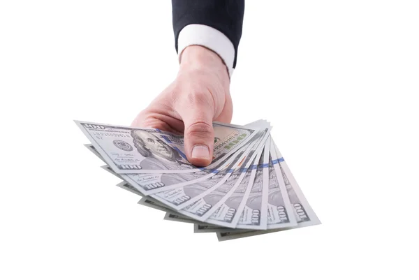 Businessman hand with money — Stock Photo, Image