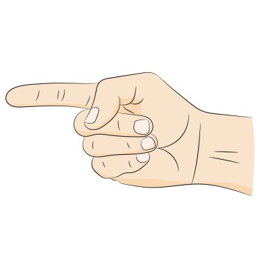 Forefinger hareketi. Vektör çizimi .