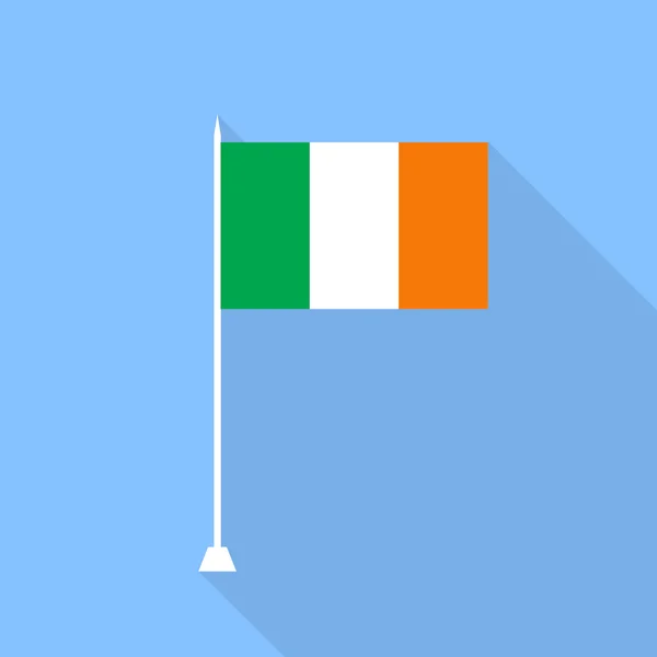 Irische Flagge. Vektorillustration eines flachen Designs. — Stockvektor