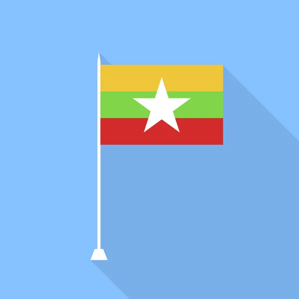 Bandera de Birmania. Ilustración vectorial  . — Vector de stock