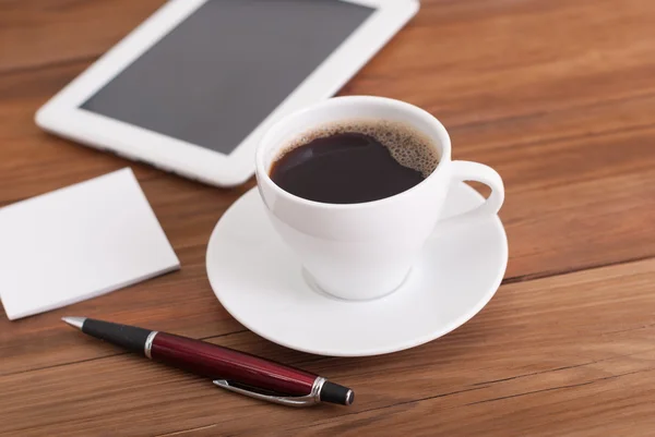 Coffee tablet of paper on the table. — Stock Photo, Image