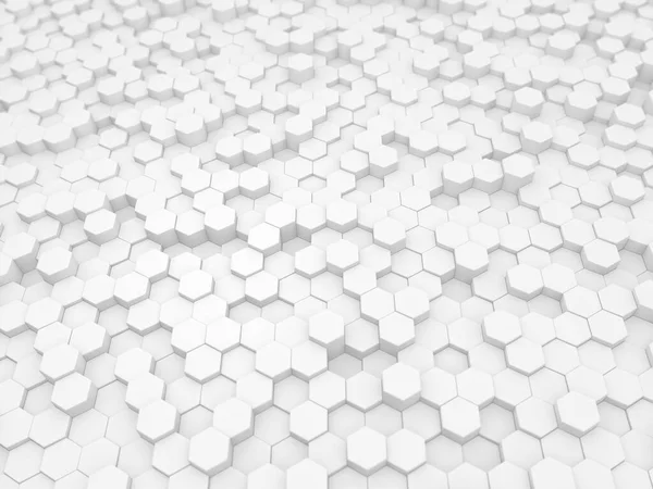 Abstracte Achtergrond Van Witte Geometrische Hexagonen Illustratie Weergeven — Stockfoto